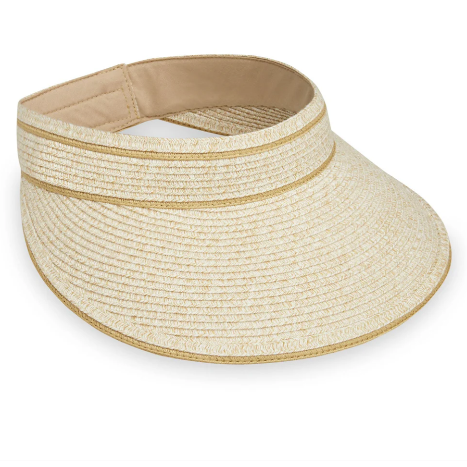 Wallaroo Carkella Packable Lily Visor White/Beige Strip