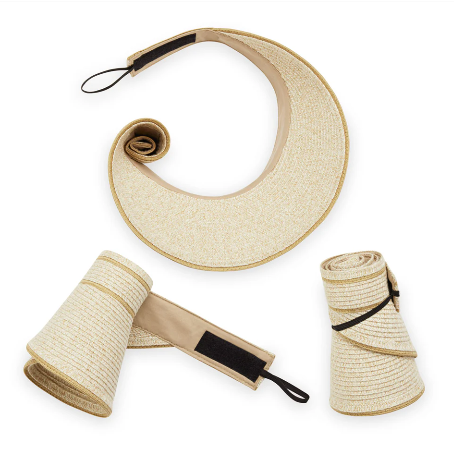 Wallaroo Carkella Packable Lily Visor White/Beige Strip