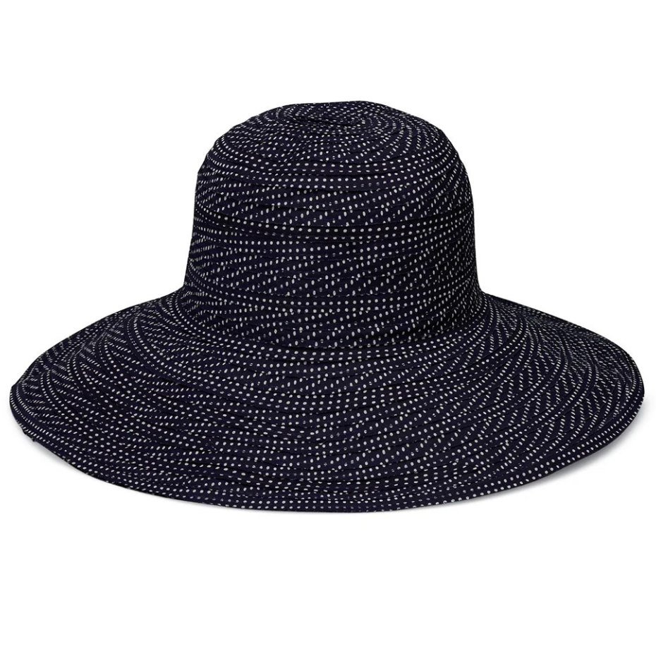 Wallaroo Scrunchie Wide Brim UPF Sun Hat Black/White