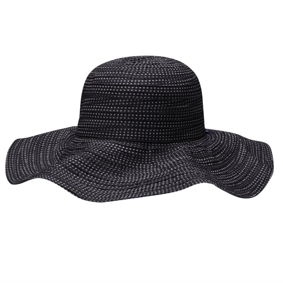Wallaroo Scrunchie Wide Brim UPF Sun Hat Black/White