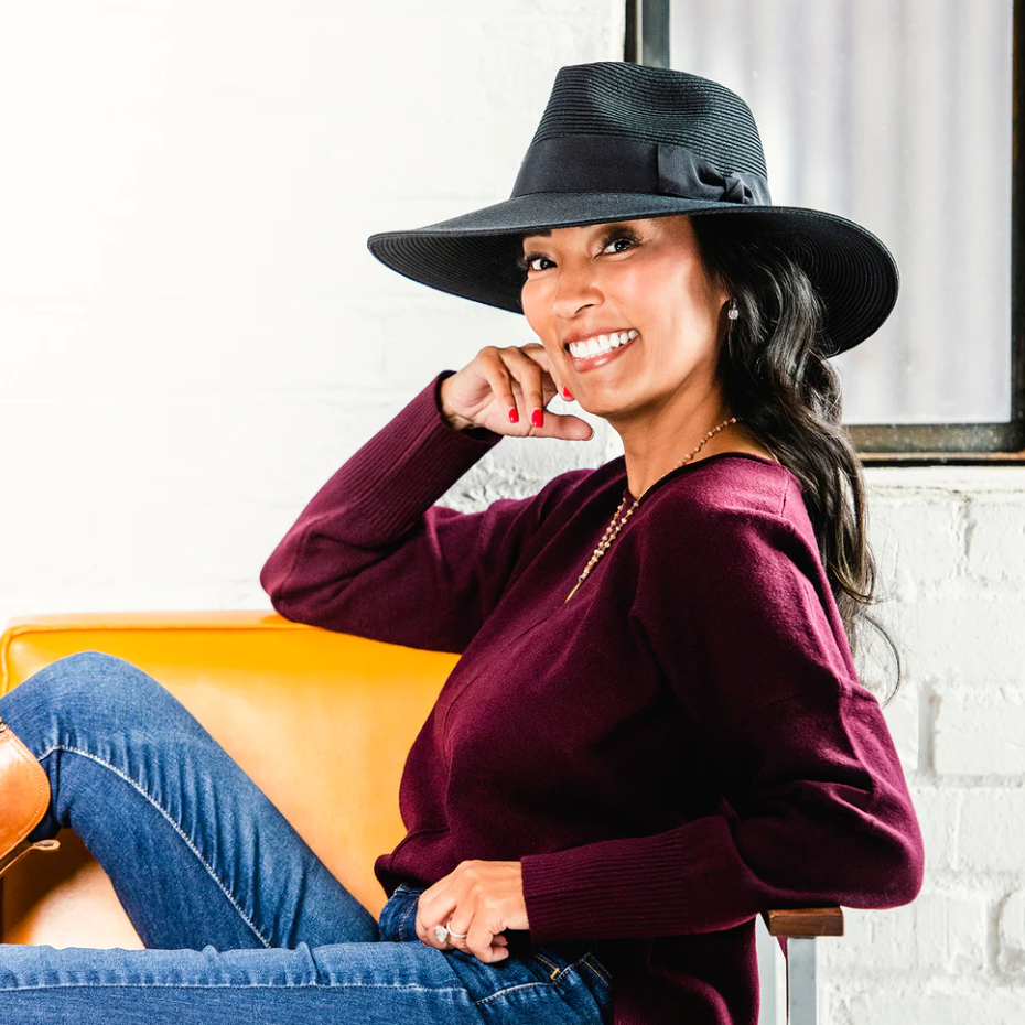 Wallaroo St Lucia Wide Brim Fedora Sun Hat Black