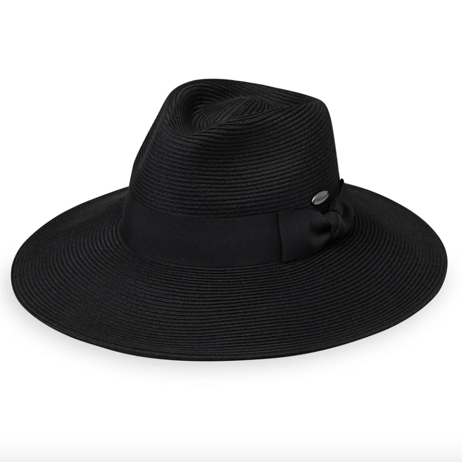 Wallaroo St Lucia Wide Brim Fedora Sun Hat Black