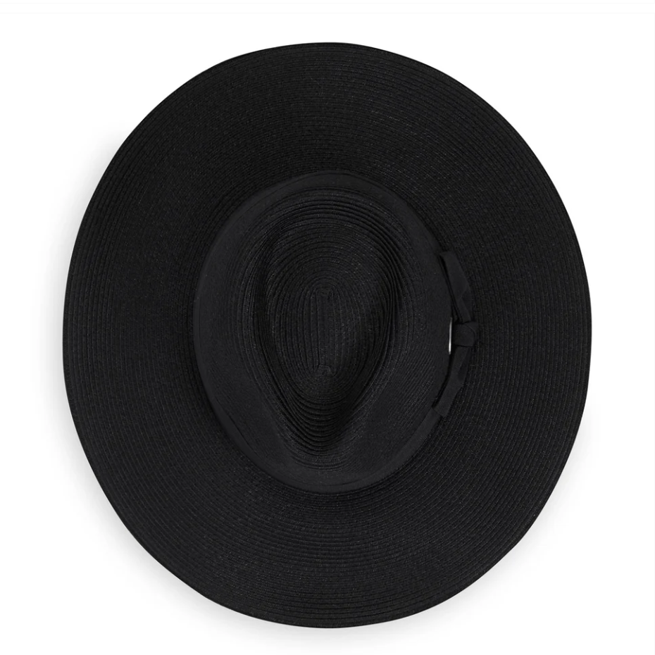 Wallaroo St Lucia Wide Brim Fedora Sun Hat Black