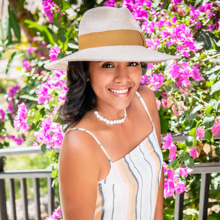 Wallaroo St Lucia Wide Brim Fedora Sun Hat Mixed Beige