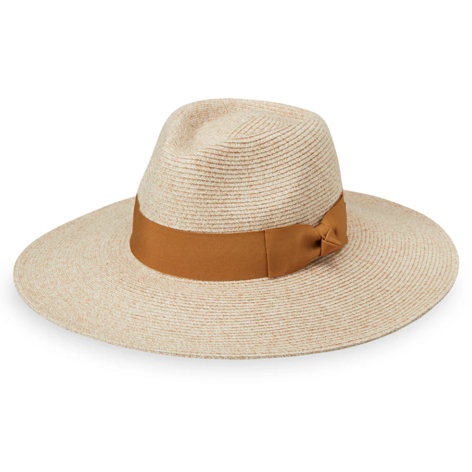 Wallaroo St Lucia Wide Brim Fedora Sun Hat Mixed Beige