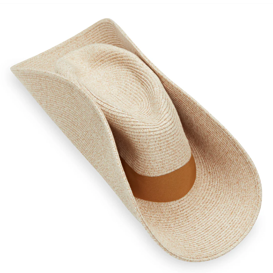 Wallaroo St Lucia Wide Brim Fedora Sun Hat Mixed Beige