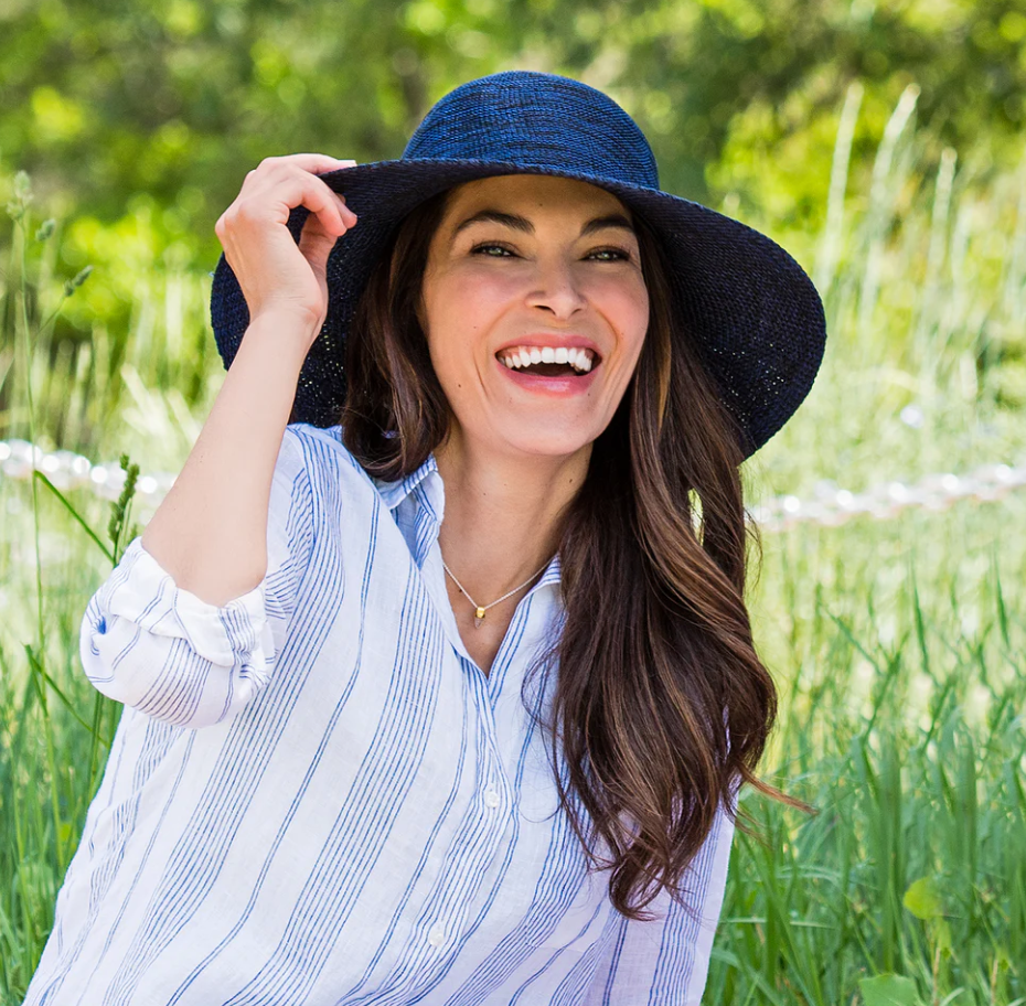 Wallaroo Victoria Diva Wide Brim Sun Hat Mixed Navy