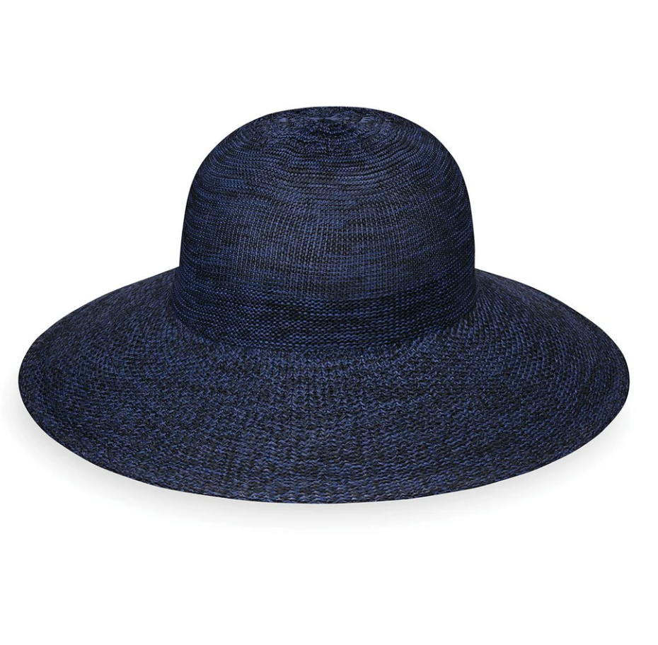 Wallaroo Victoria Diva Wide Brim Sun Hat Mixed Navy