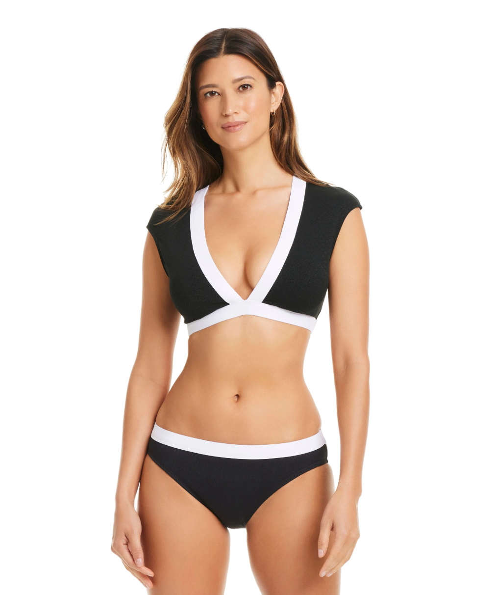 Bleu Rod Beattie I'm With The Band Cap Sleeve Crop Top Bikini Top