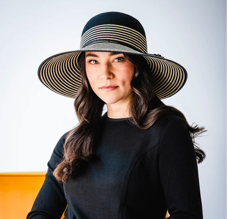 Wallaroo Marseille Wide Brim UPF Sun Hat Black Natural