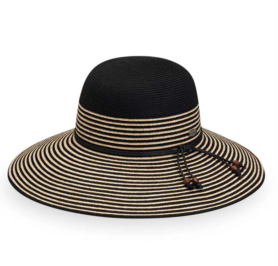 Wallaroo Marseille Wide Brim UPF Sun Hat Black Natural