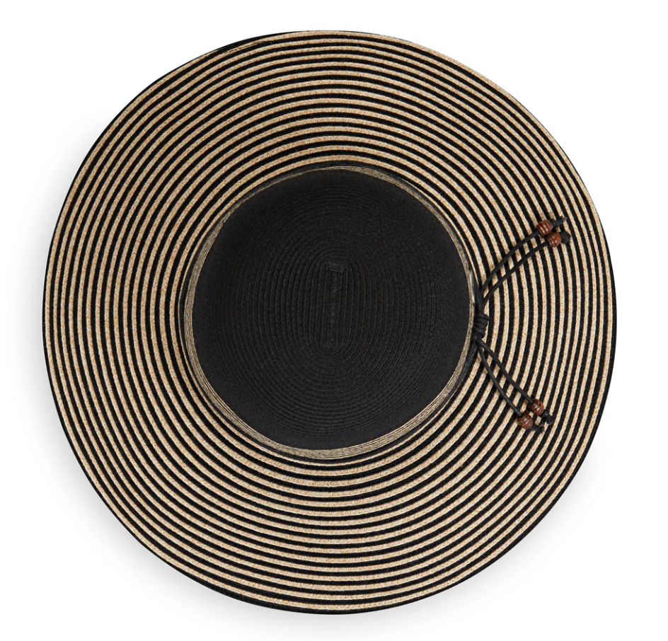 Wallaroo Marseille Wide Brim UPF Sun Hat Black Natural