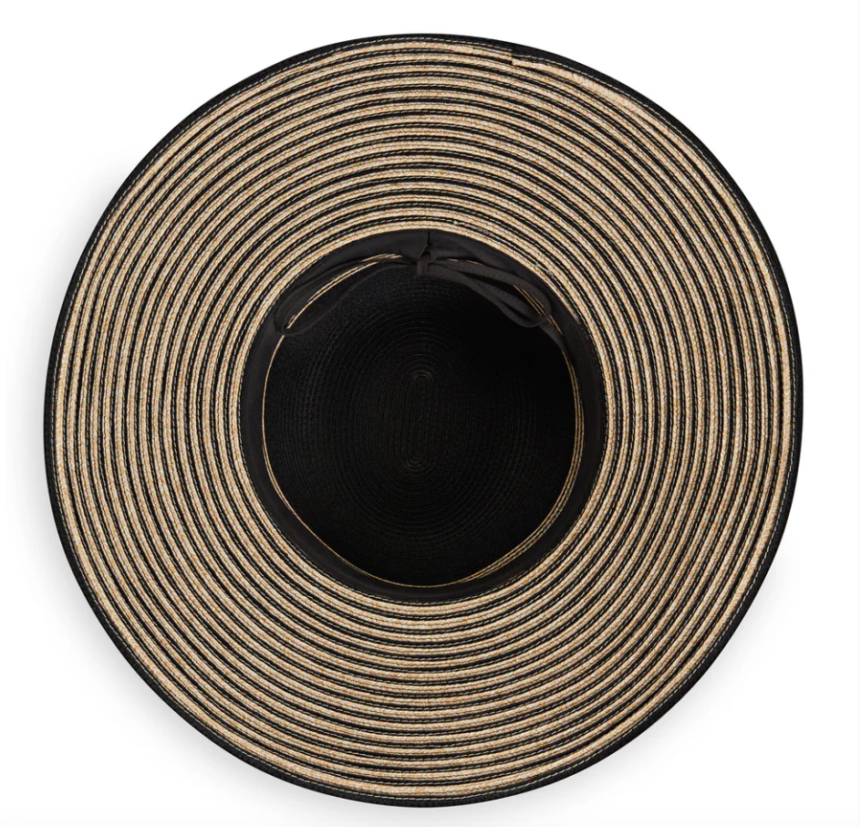 Wallaroo Marseille Wide Brim UPF Sun Hat Black Natural