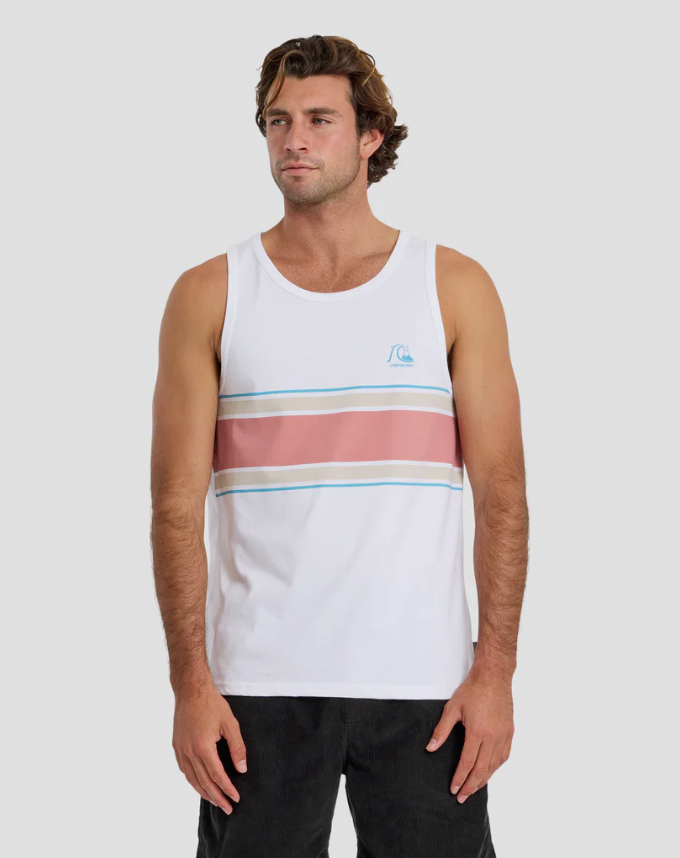 Quiksilver Floater Stripe Tank - White