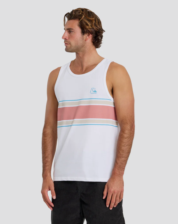 Quiksilver Floater Stripe Tank - White