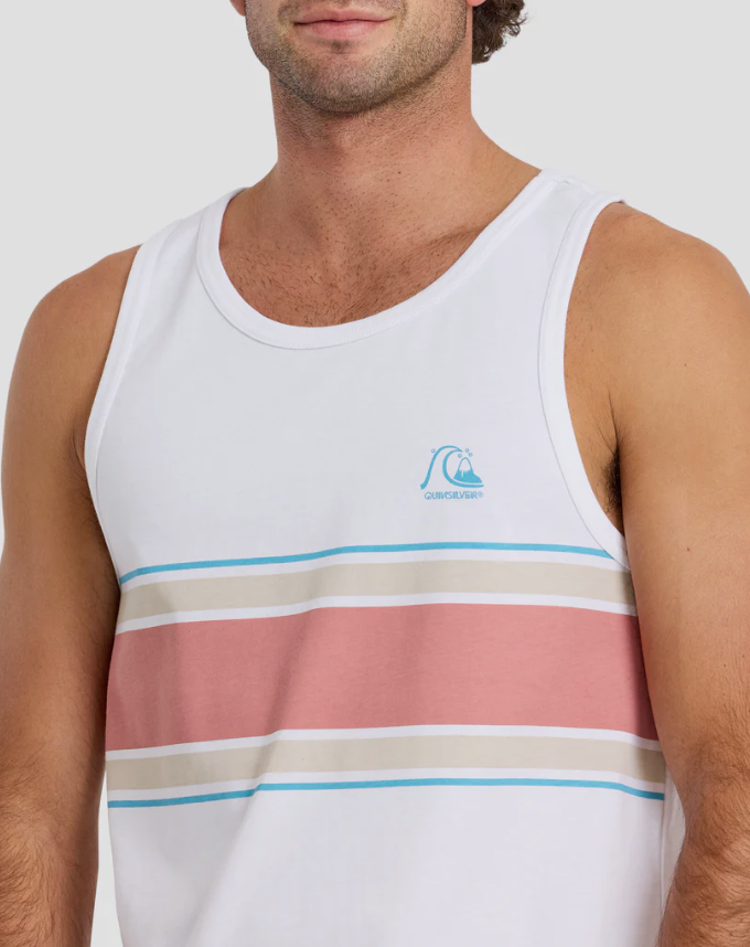 Quiksilver Floater Stripe Tank - White