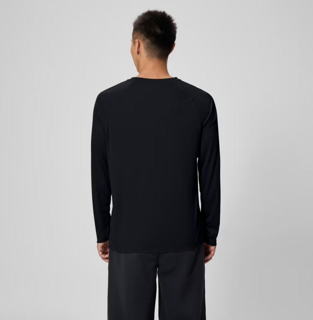 Speedo Men's Easy Solid Long Sleeve Swim Rashguard Black