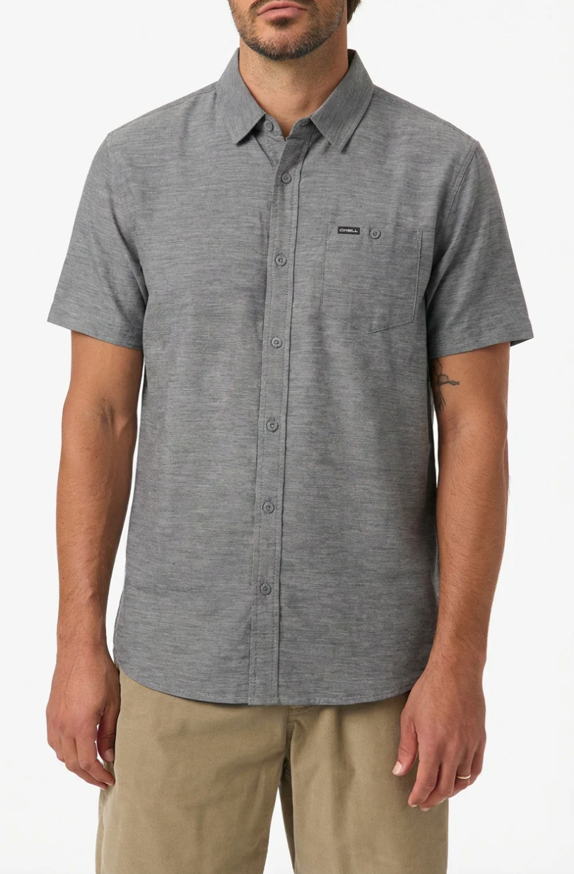O'Neill Light Check Standard Short Sleeve Woven Shirt - Black