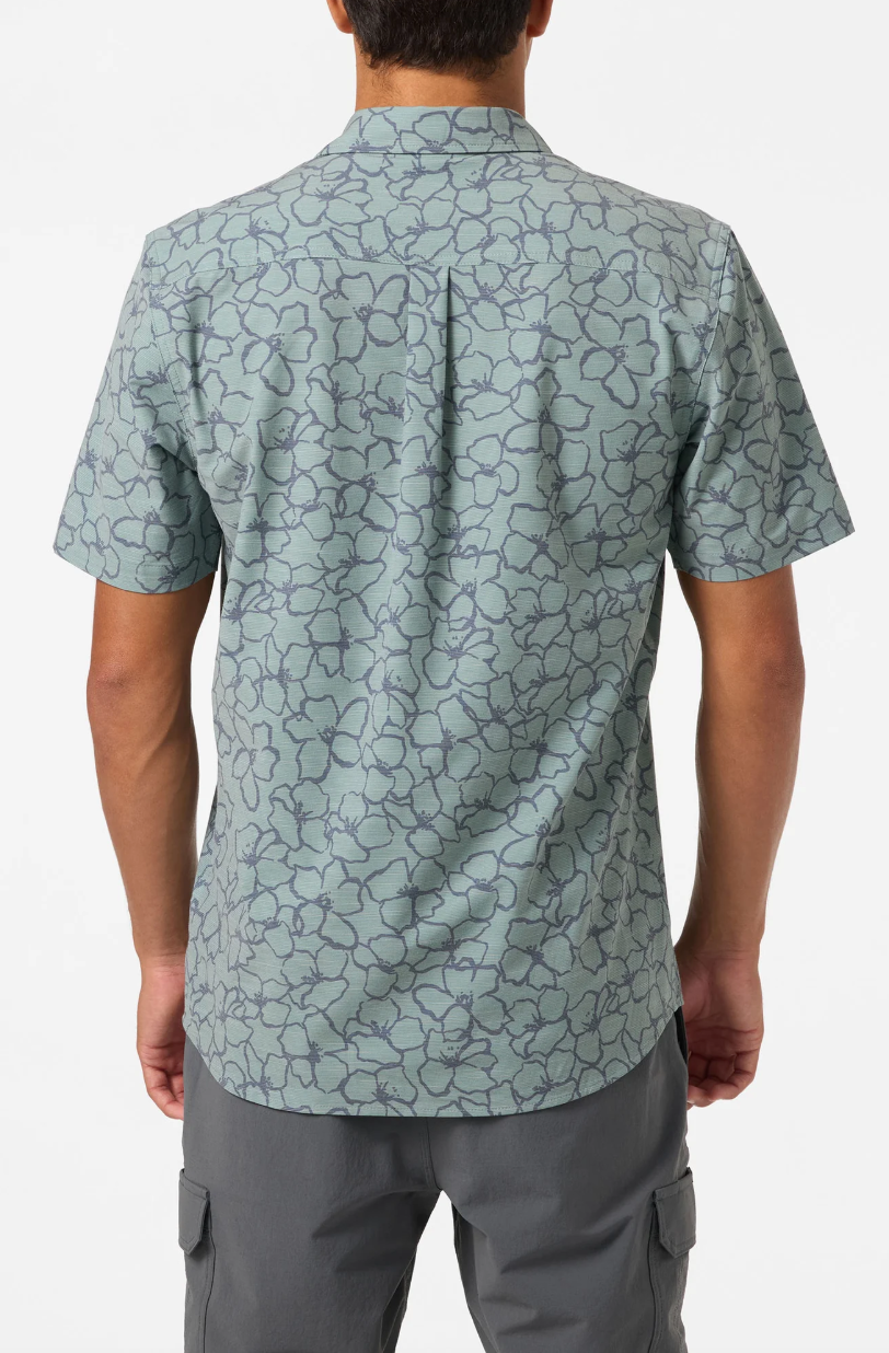 O'Neill UPF Slub Relaxed Short Sleeve Woven Shirt - Dark Shadow