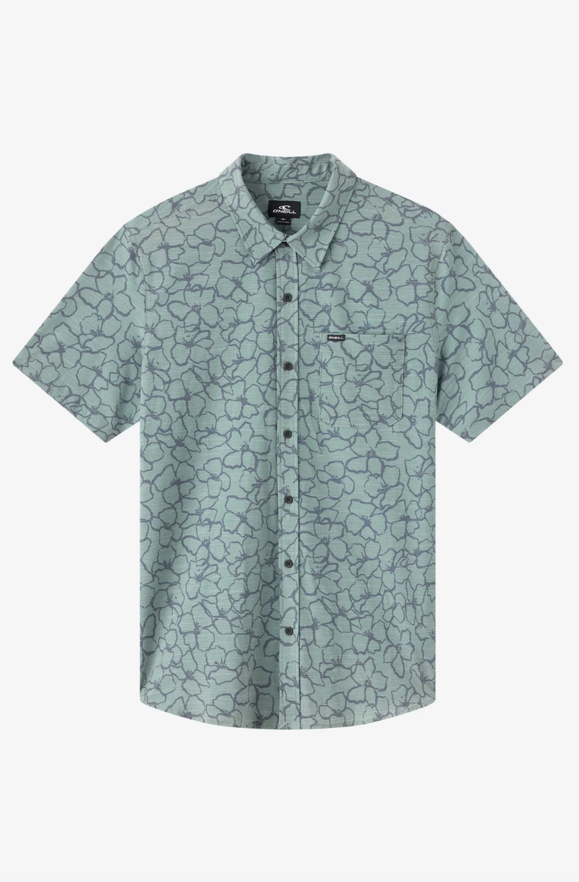 O'Neill UPF Slub Relaxed Short Sleeve Woven Shirt - Dark Shadow