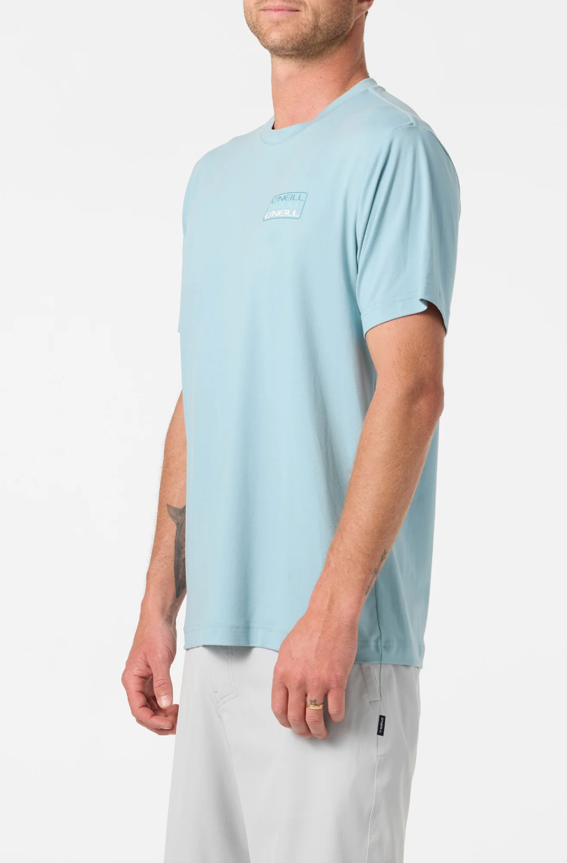 O'Neill Triple Stack UPF Short Sleeve Rashguard - Stone Blue