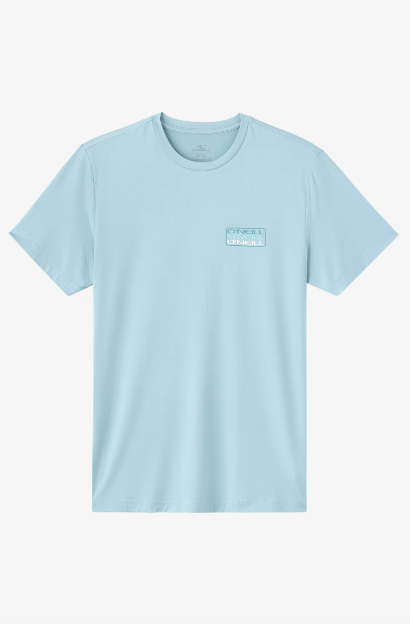 O'Neill Triple Stack UPF Short Sleeve Rashguard - Stone Blue