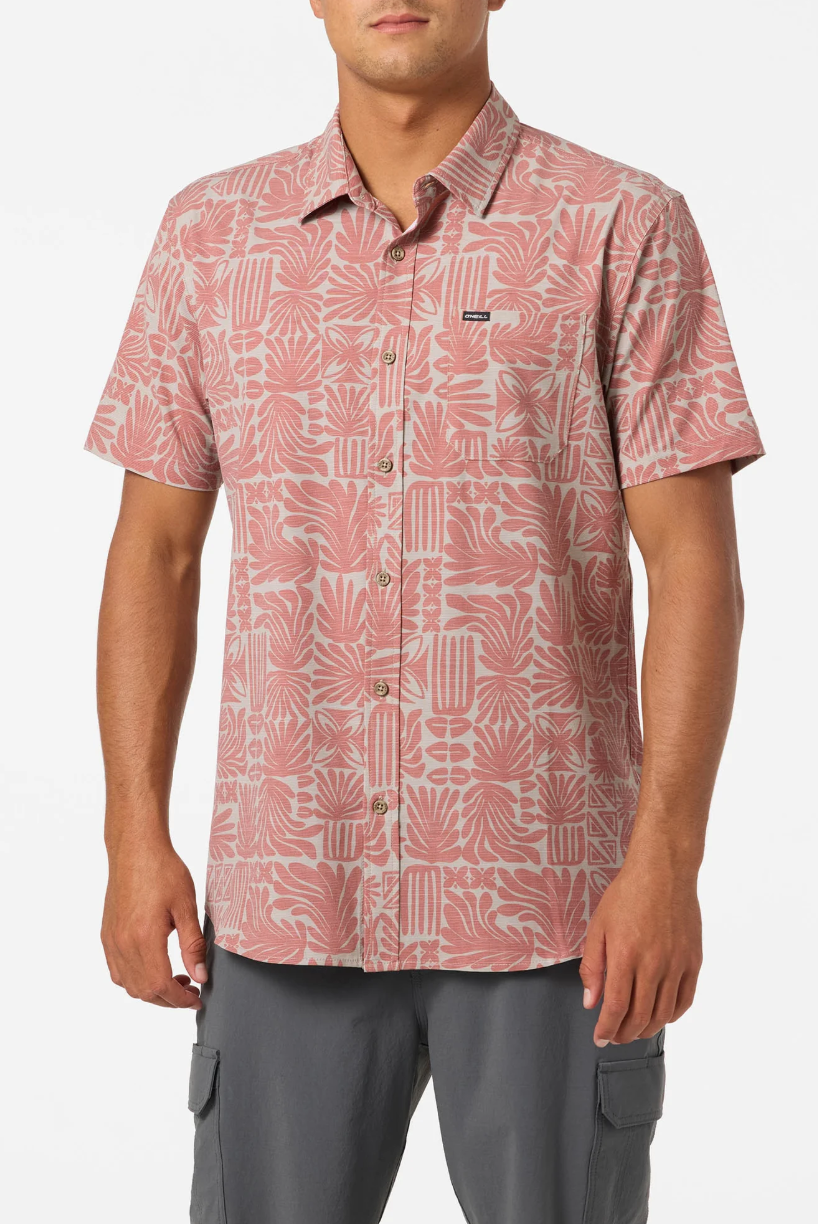 O'Neill UPF Slub Standard Short Sleeve Woven Shirt Khaki