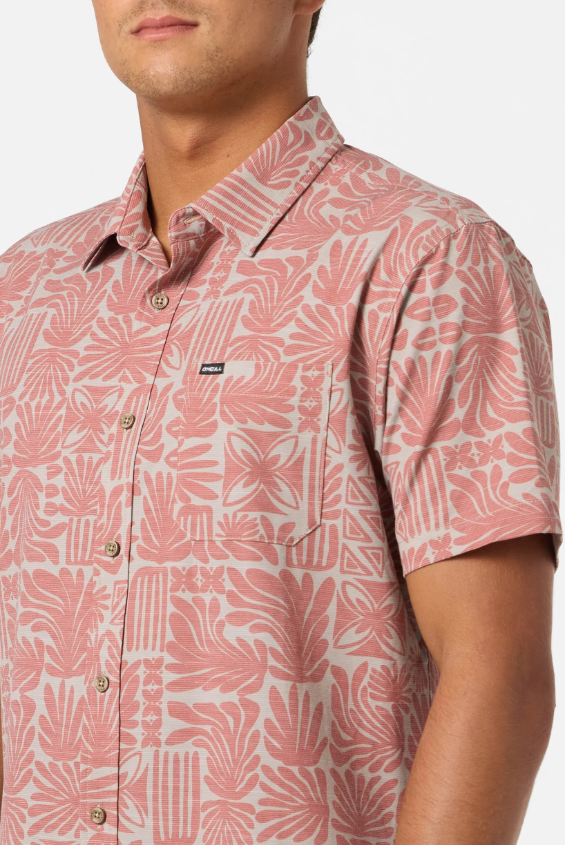 O'Neill UPF Slub Standard Short Sleeve Woven Shirt Khaki