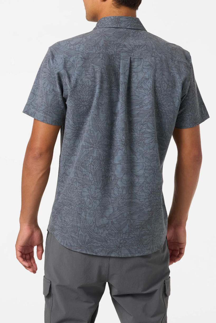 O'neill UPF Slub Standard Short Sleeve Woven Shirt Dark Shadow