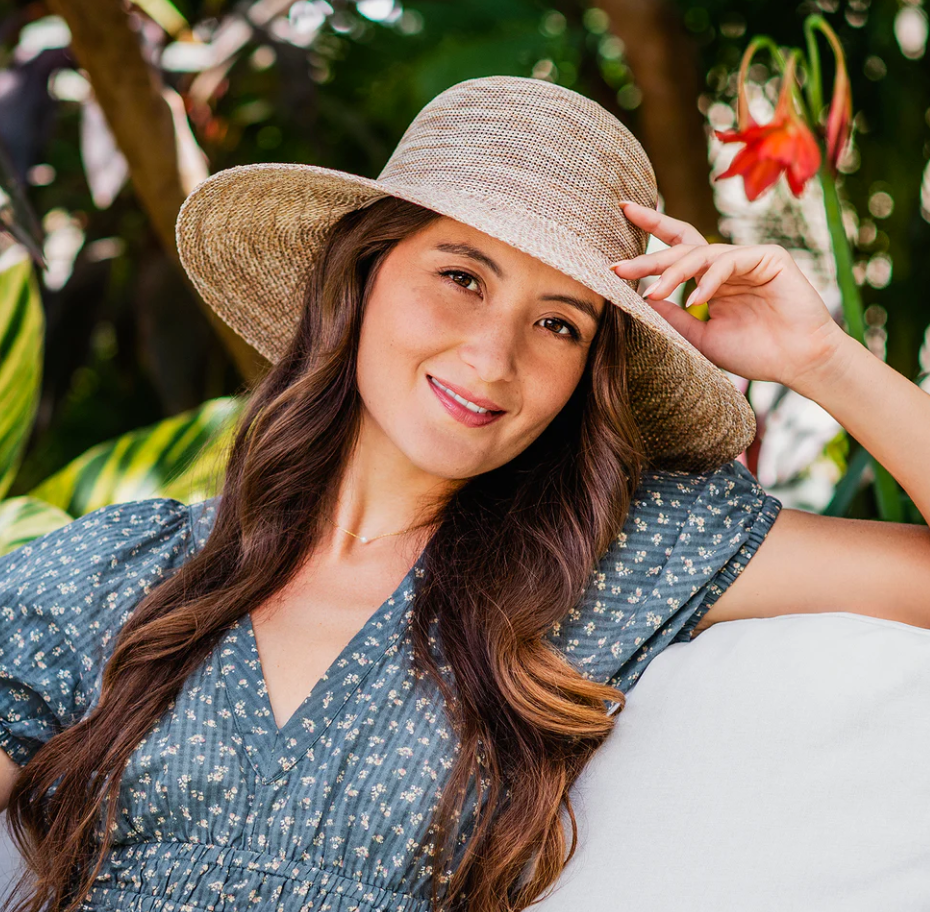 Wallaroo Victoria Diva Wide Brim Sun Hat Mixed Camel