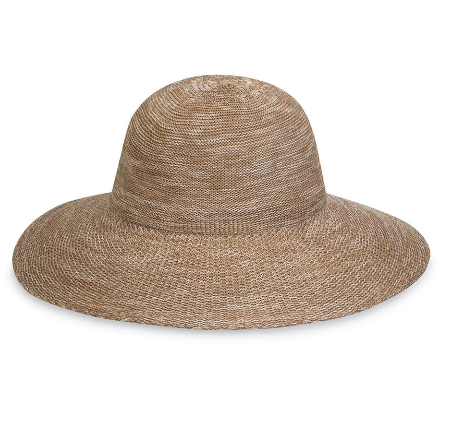 Wallaroo Victoria Diva Wide Brim Sun Hat Mixed Camel