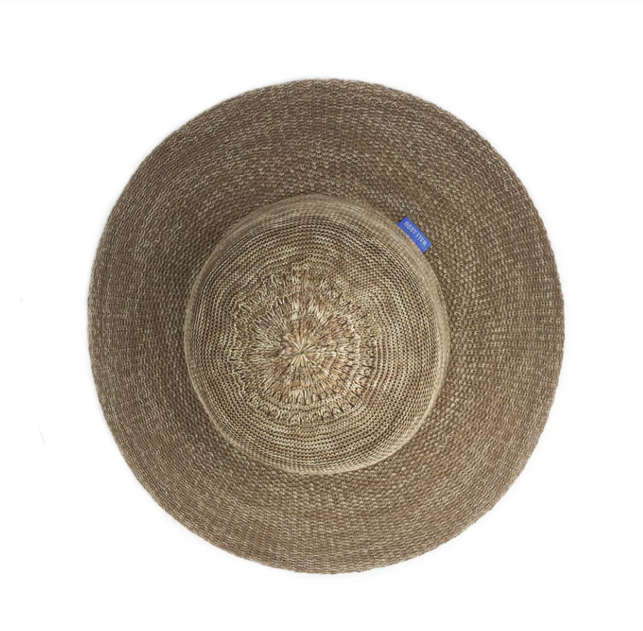 Wallaroo Victoria Diva Wide Brim Sun Hat Mixed Camel