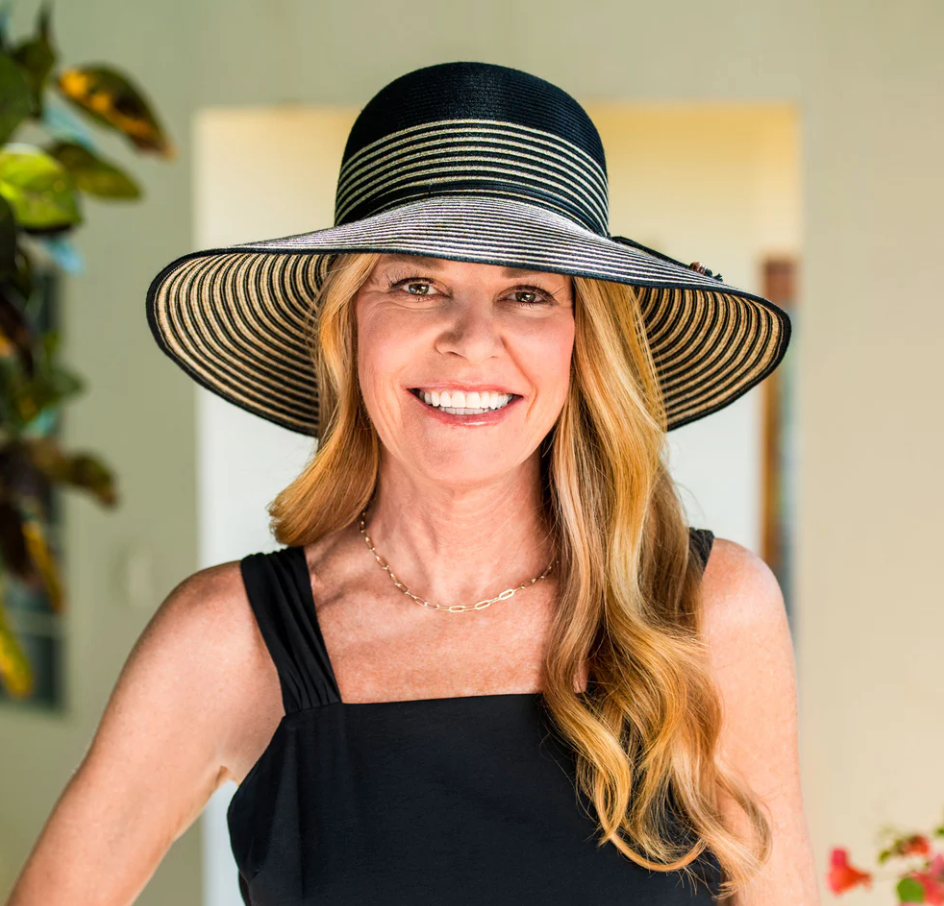 Wallaroo Marseille Wide Brim UPF Sun Hat Black Natural