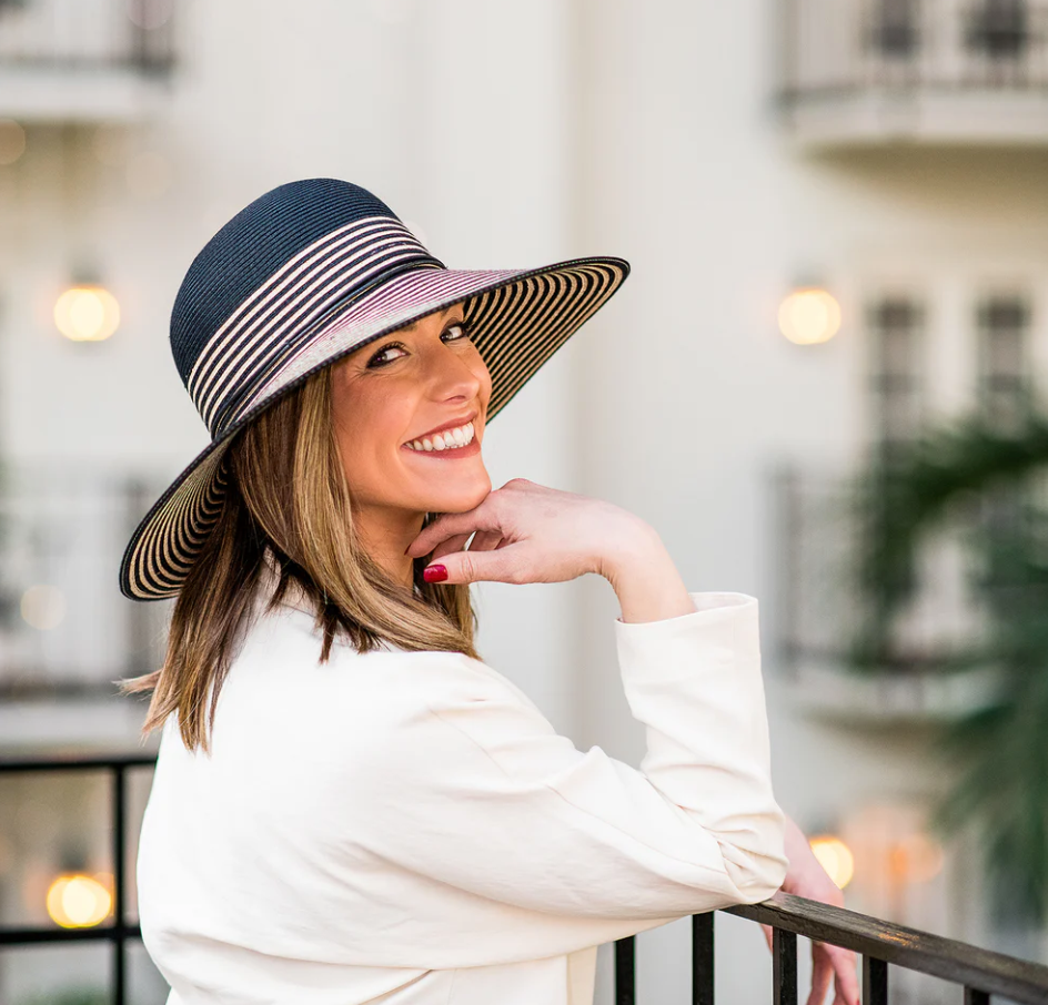 Wallaroo Marseille Wide Brim UPF Sun Hat Black Natural