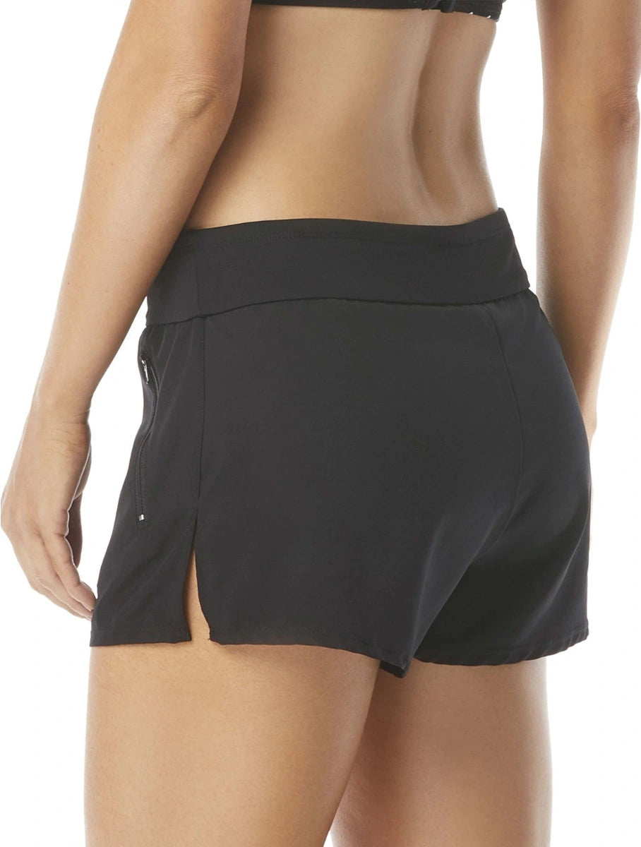 BEACH HOUSE APRIL STRETCH WOVEN BEACH SHORT - BLACK
