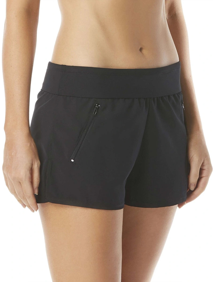 BEACH HOUSE APRIL STRETCH WOVEN BEACH SHORT - BLACK