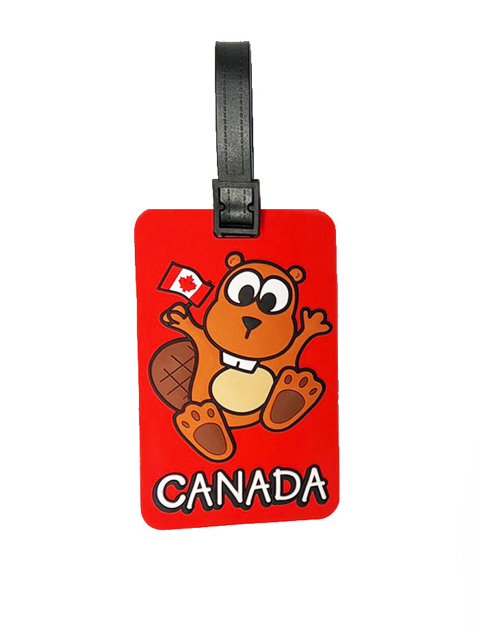 Stone Age Luggage Tag Happy Beaver