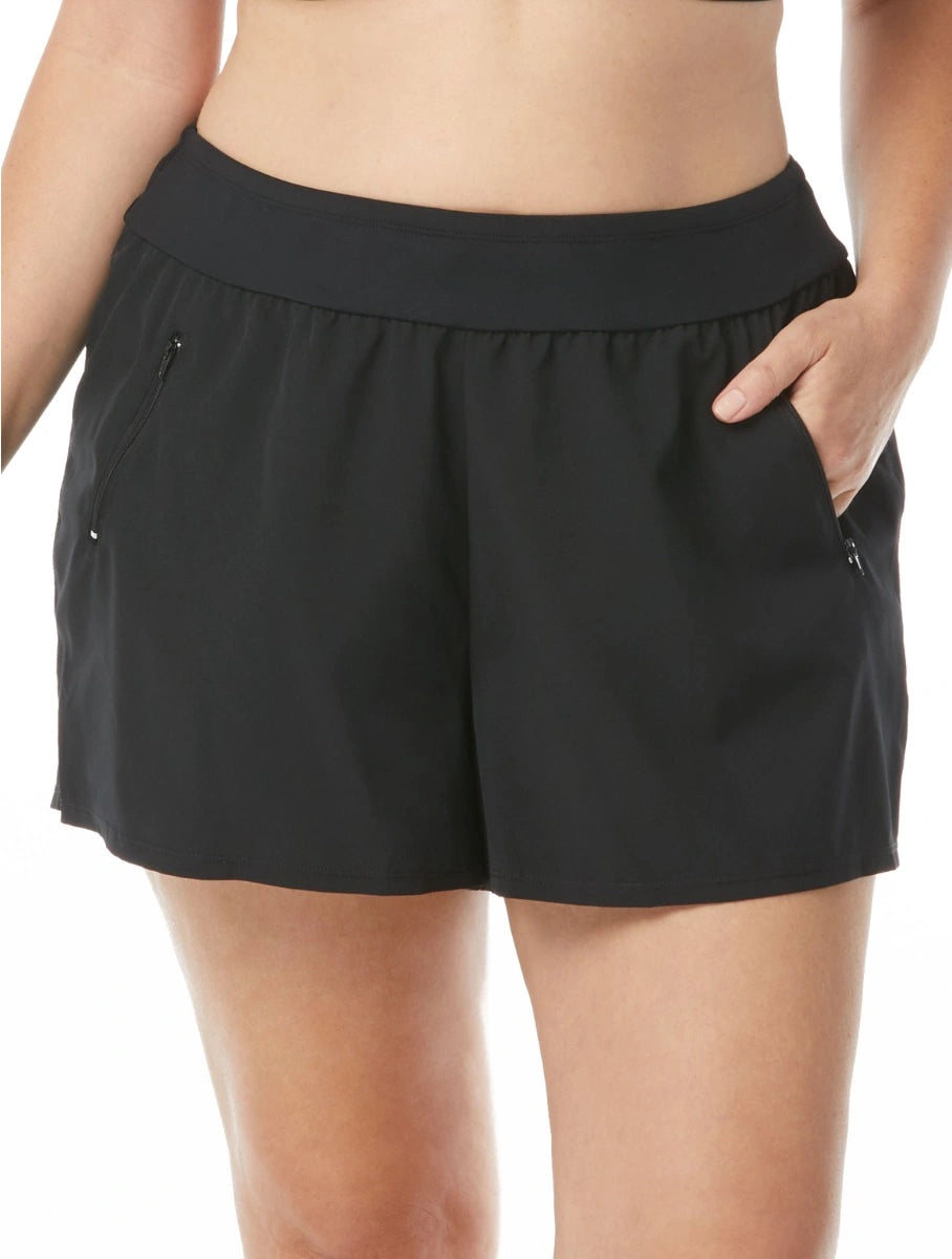 BEACH HOUSE SOLID APRIL STRETCH WOVEN BEACH SHORT FULL FIGURE